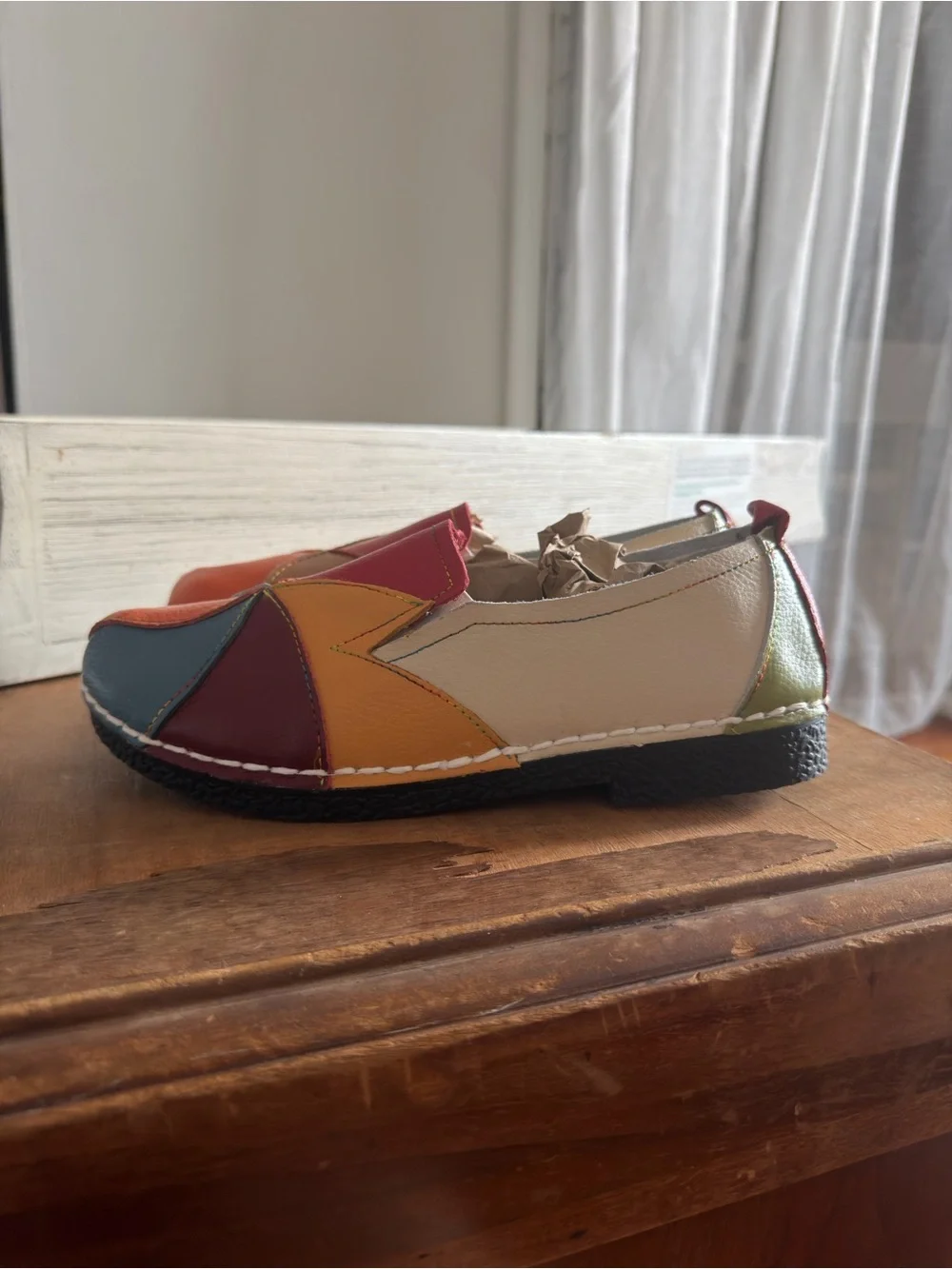 Women’s Multicolor Patchwork Leather Slip-On Loafers